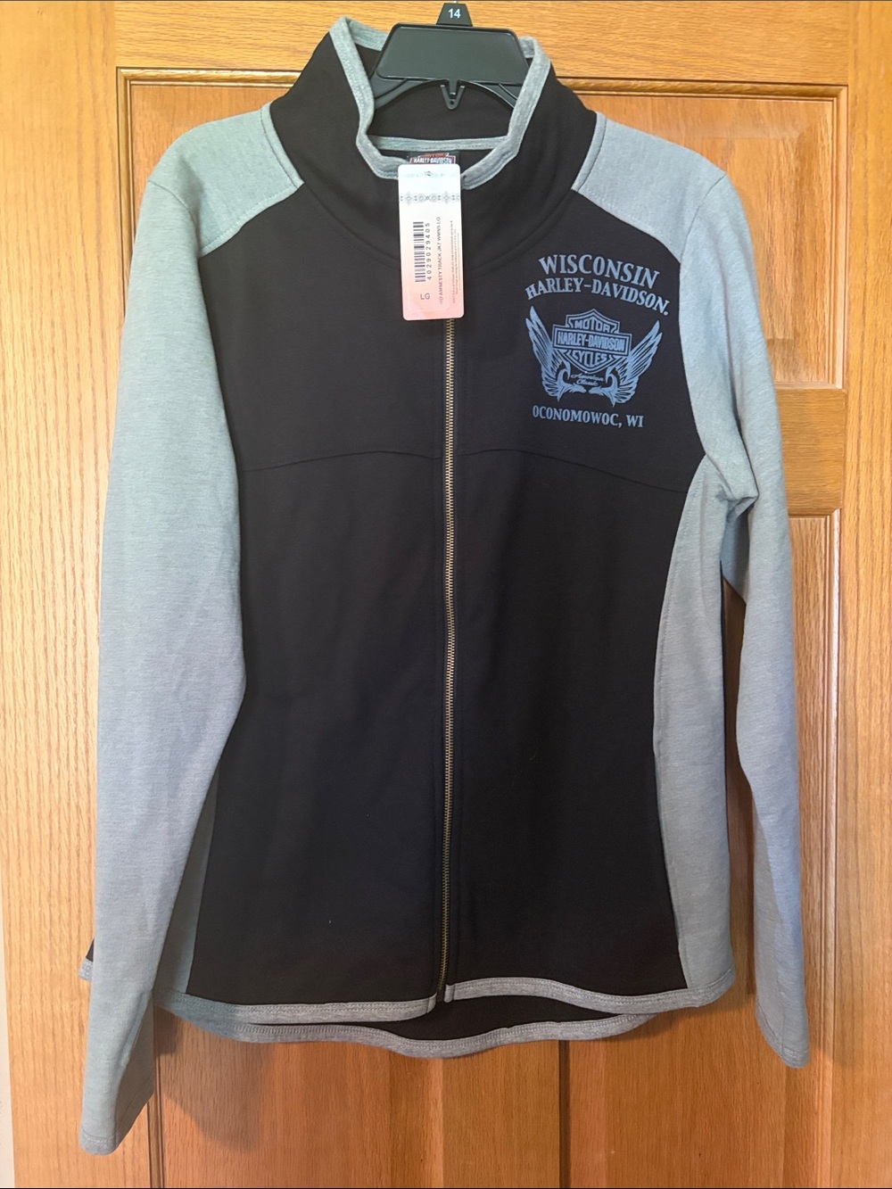 Harley-Davidson Black and Gray Women's Full-Zip Bomber Jacket